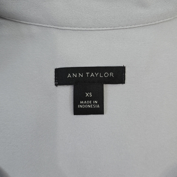 Ann Taylor Light Grey Sleeveless Button Up Blouse Extra Small - Picture 3 of 8